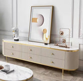 Cleo Ribbed Furniture Range - White & Gold
